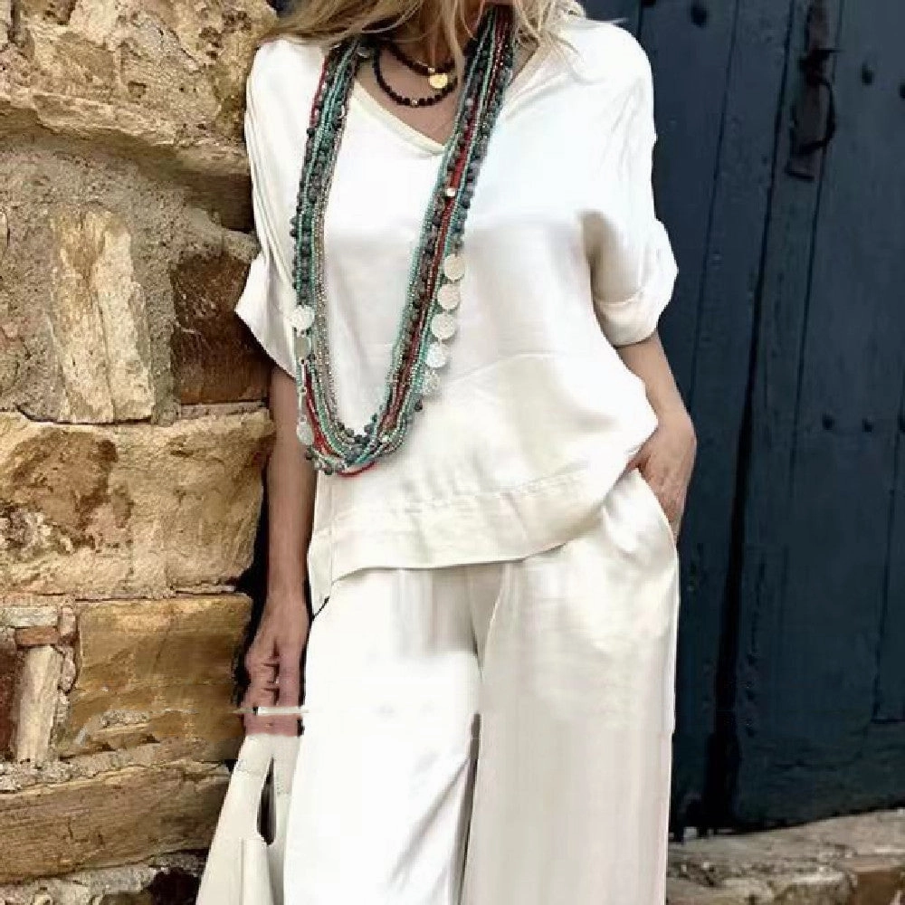 Fashion Casual Wide-leg Pants Suit Vivid Youth Outdoor Travel