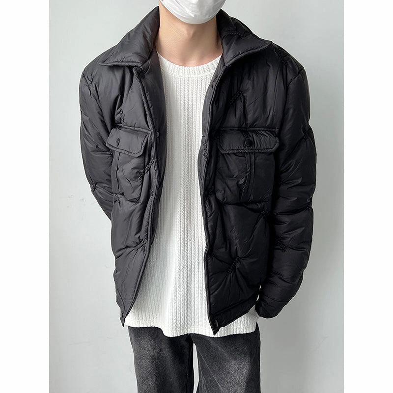 Flexible Shoulder Panels Fashion Everything Personality Small Fragrant Wind Cotton-padded Jacket Temperament Black Coat
