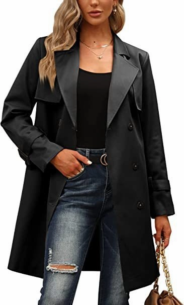 European And American Autumn Women's Double Breasted Fashion Casual Trench Coat NonIrritatingLining