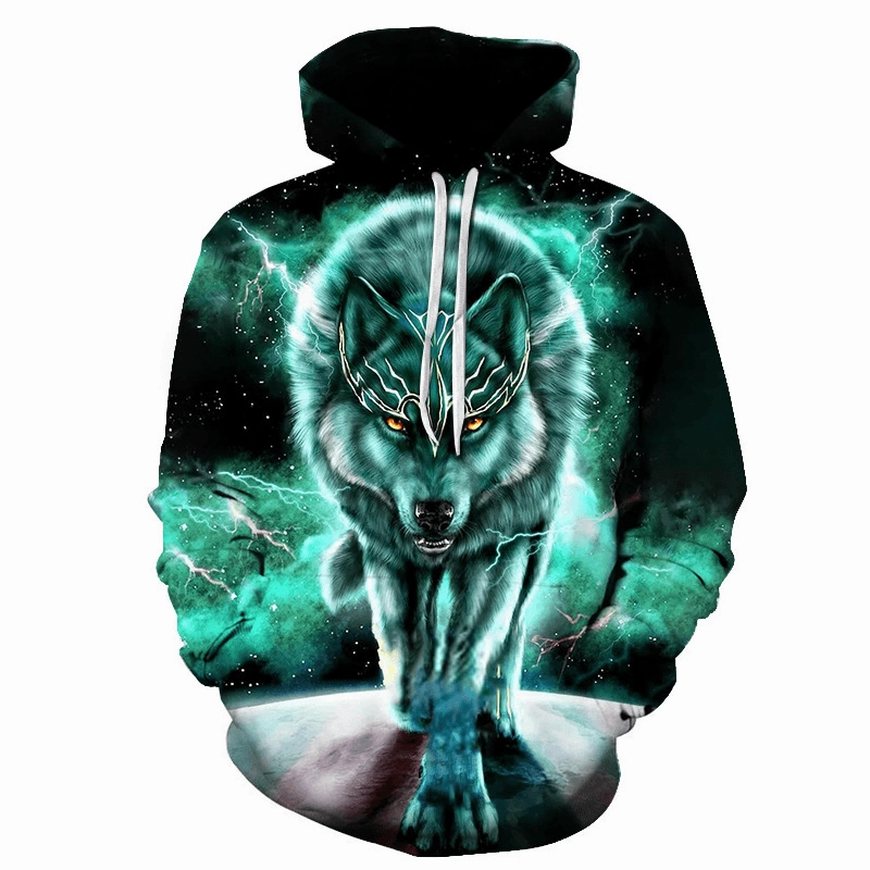 Business Ready Fast Sell Foreign Trade Fox Wolf 3D Digital Printing Trend Men''S Sweater Manufacturers Direct Support to Map Customization