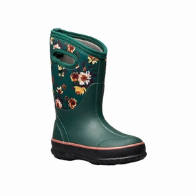 Foam Base Shock Absorb Midsole Bogs Classic Youth Winter Boots - Painterly Emerald Multi