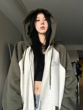 dancing suitable product personalization creativity Fish Scale Collar Compression Loose Double Hood Sweater