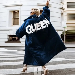 Flexible Shoulder Panels Women Oversized Jacket