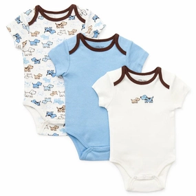 Baby Boys' 3-Pack Cute Puppies Bodysuits LB802568N Transitional Clothing Outdoor Apparel