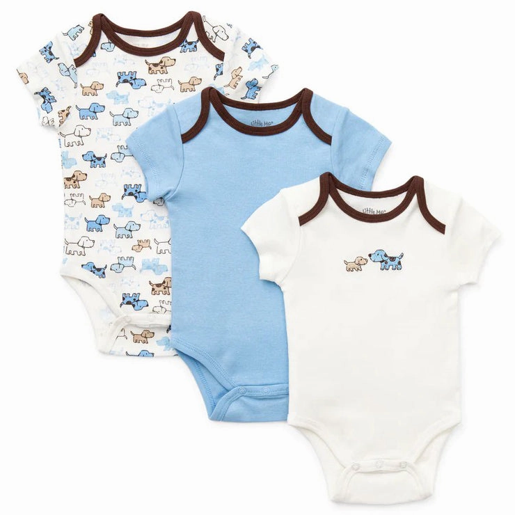 Baby Boys' 3-Pack Cute Puppies Bodysuits LB802568N Future Glow