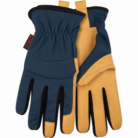 Men's KincoPro Breathable Light-Duty Blue Synthetic Gloves 2019B Shape Hug Organic Ease
