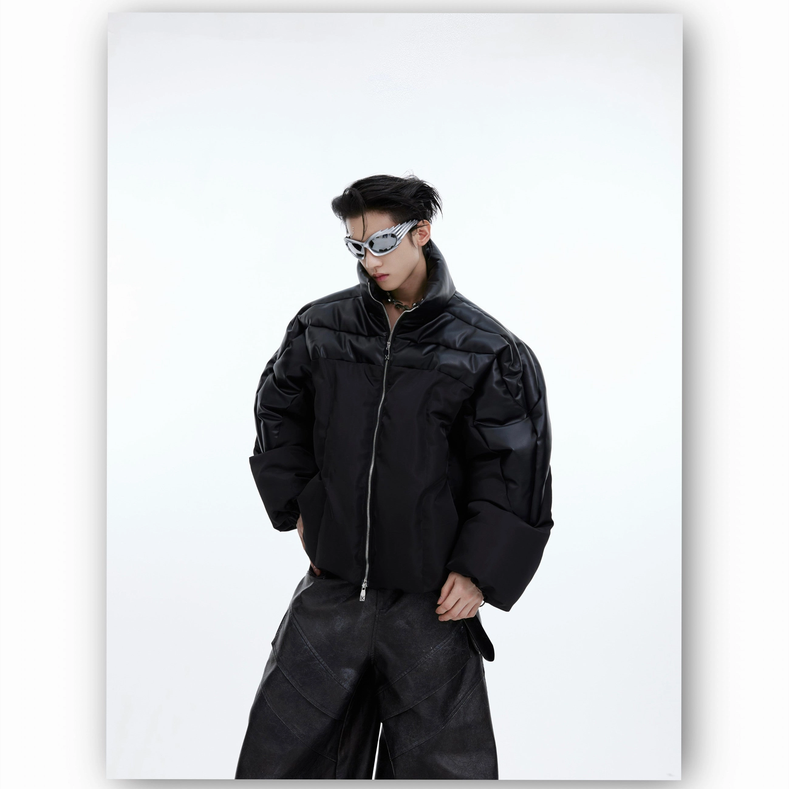 Award Sleek Comfort Flowing Light Thickened Three-dimensional Splicing Design Cotton Jacket