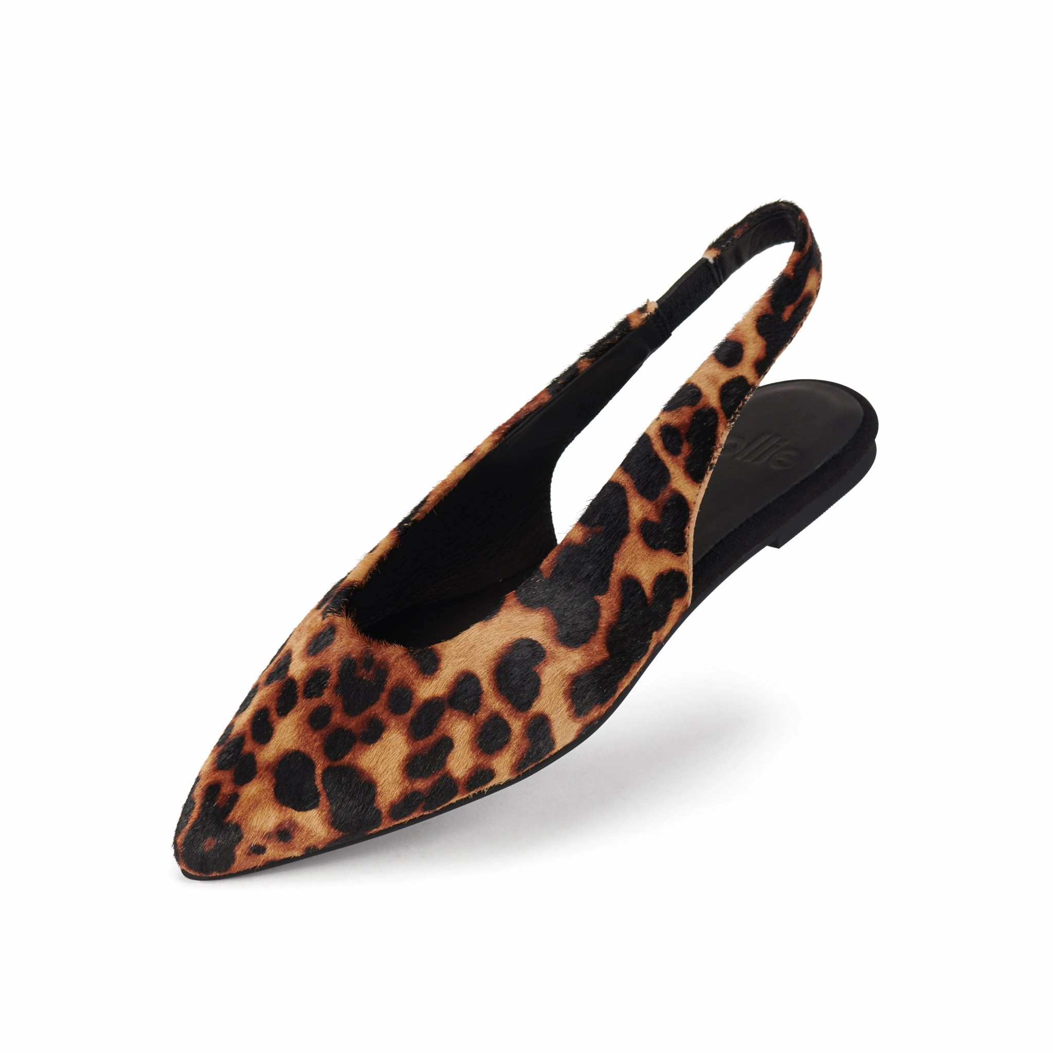 Ultra Run Pointed Slingback Dark Camel Leopard