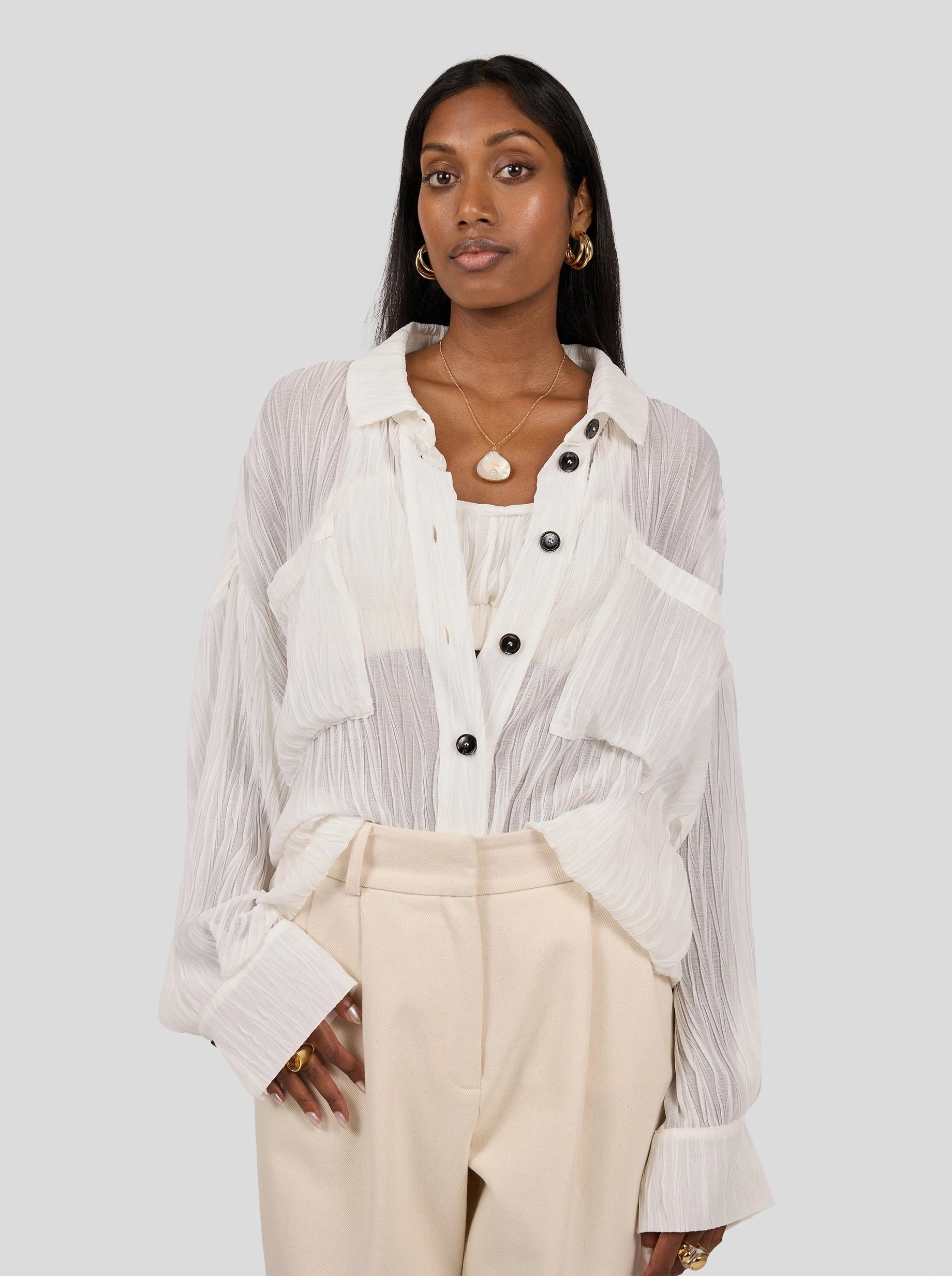 CHEMISE ASTREE EN GAZE PAPIER CR??PON Anti-static