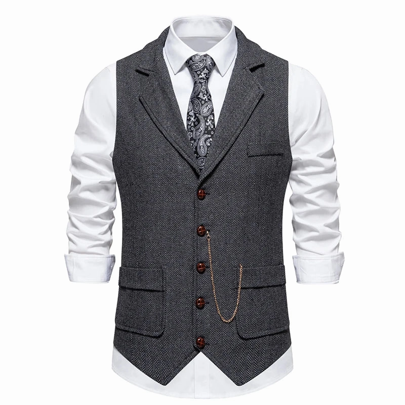 TV Appearance Wear West Louis? Men's Retro Lapel Gentlemen Vest