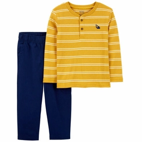 Baby Boys' 2-Piece Striped Henley Tee & Pant Set 1R331210-998 Outdoor Footwear Gloss Glow