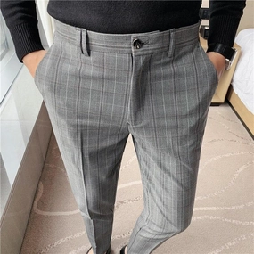 Soft Hoodie AI Style West Louis? Plaid Gentleman Checked England Pants