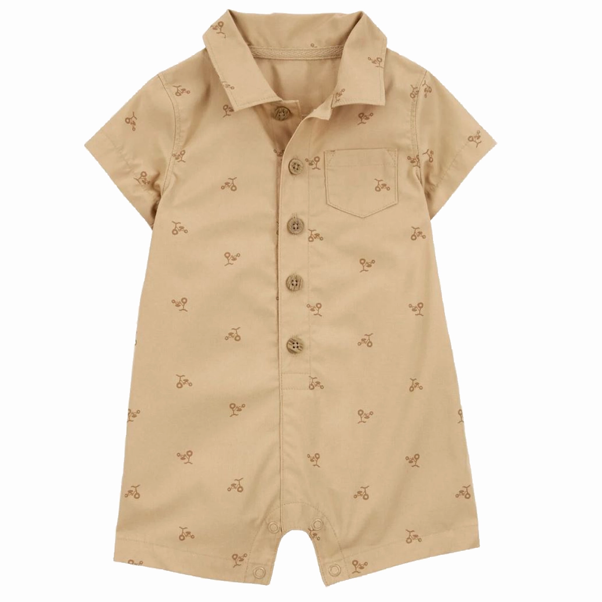 Baby Boys' Tan Button-Front Romper 1S470610 Date Vibe