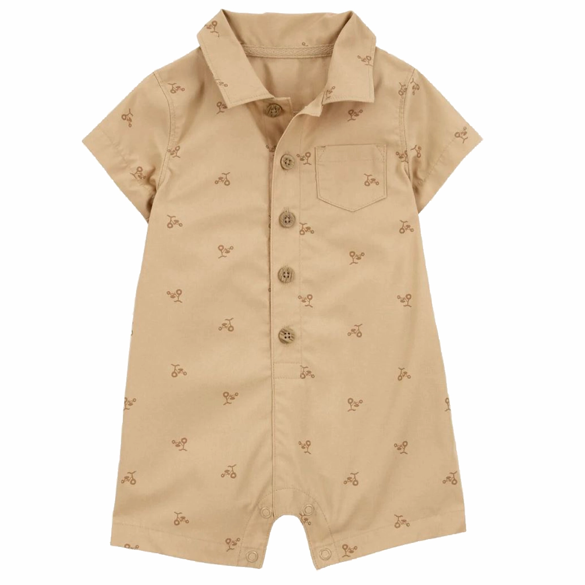 Baby Boys' Tan Button-Front Romper 1S470610 Winter Fashion
