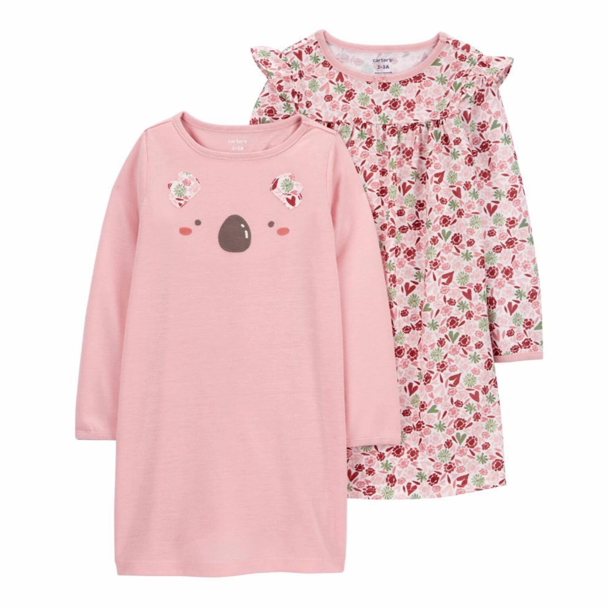 Girls' 2-Pack Nightgowns 3R313 Cozy Pajamas