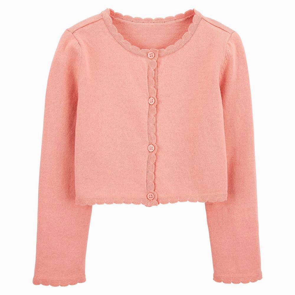 Girls' Button-Front Cardigan Compact Packable Design Casual Blouse