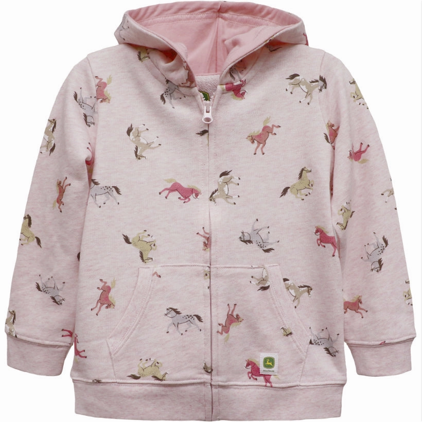 Global Glow Girls' Galloping Horses Full-Zip Hoodie J2J477PT