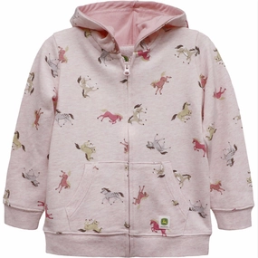 Global Glow Girls' Galloping Horses Full-Zip Hoodie J2J477PT