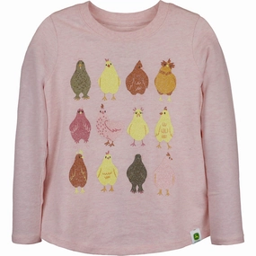 Girls' Long-Sleeve Chicken Coop Tee J2T647PY Zen Glow