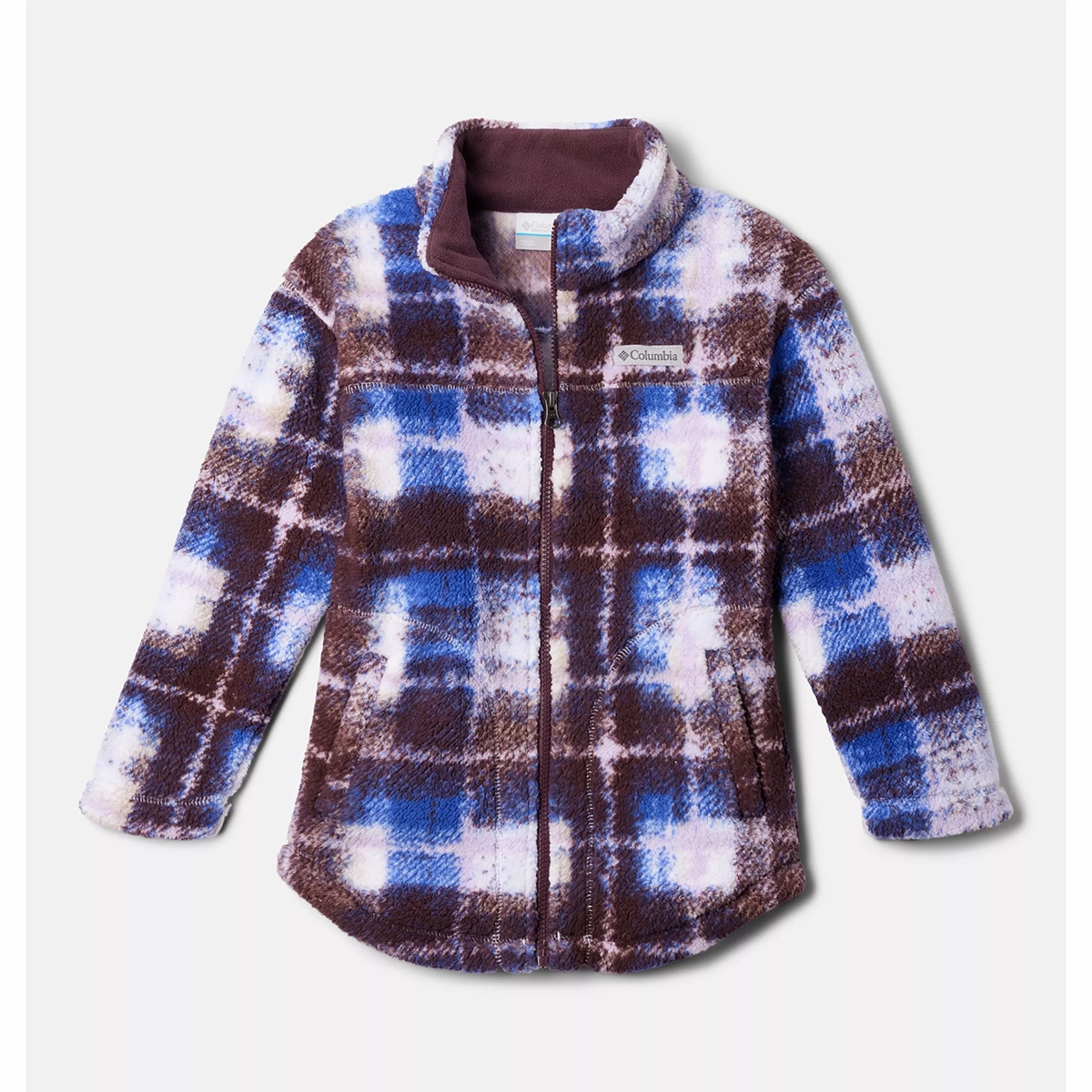 Girls' Printed Full Zip Fleece Jacket 2097061 AntiStaticMaterial Evening Glow