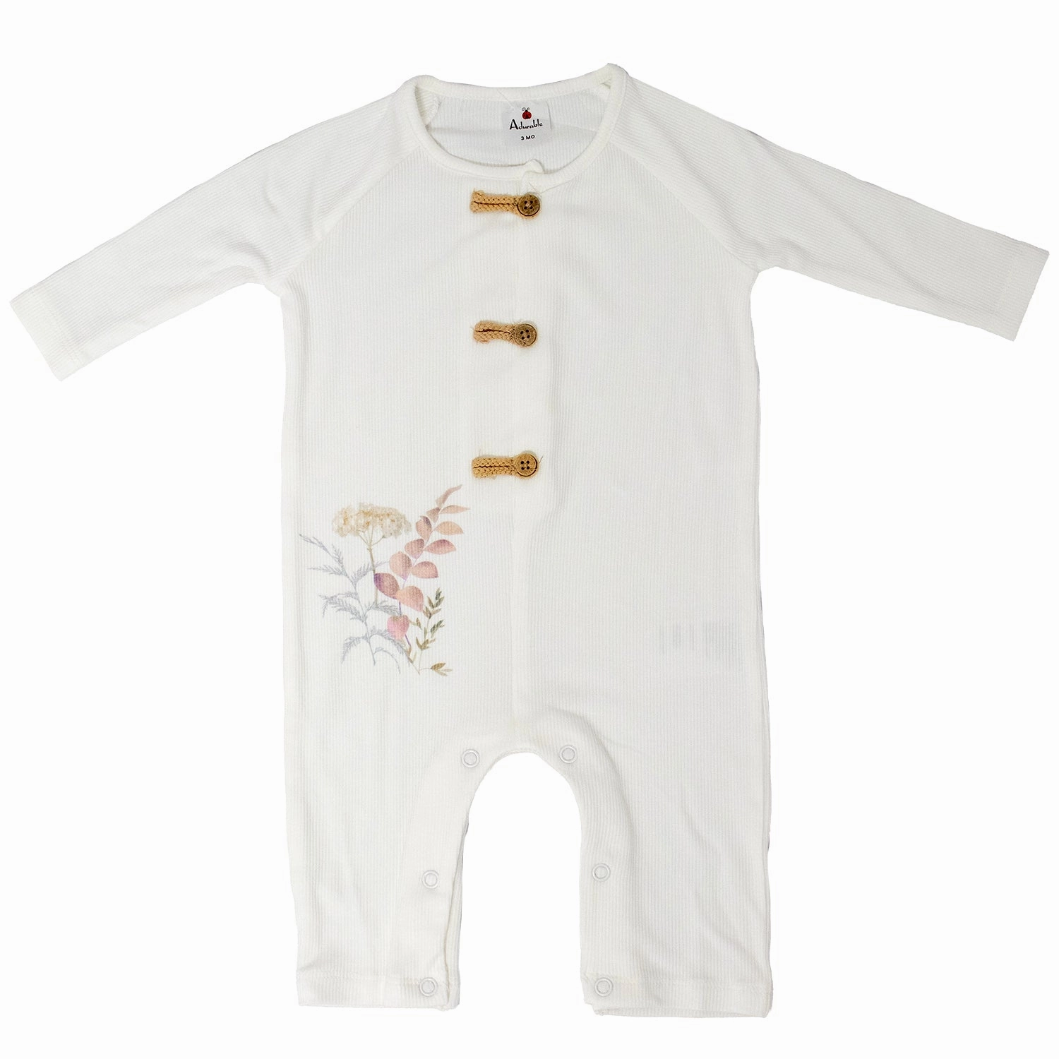 NonRestrictive Fit Girls' Ribbed Knit Long-Sleeve Bodysuit A1107