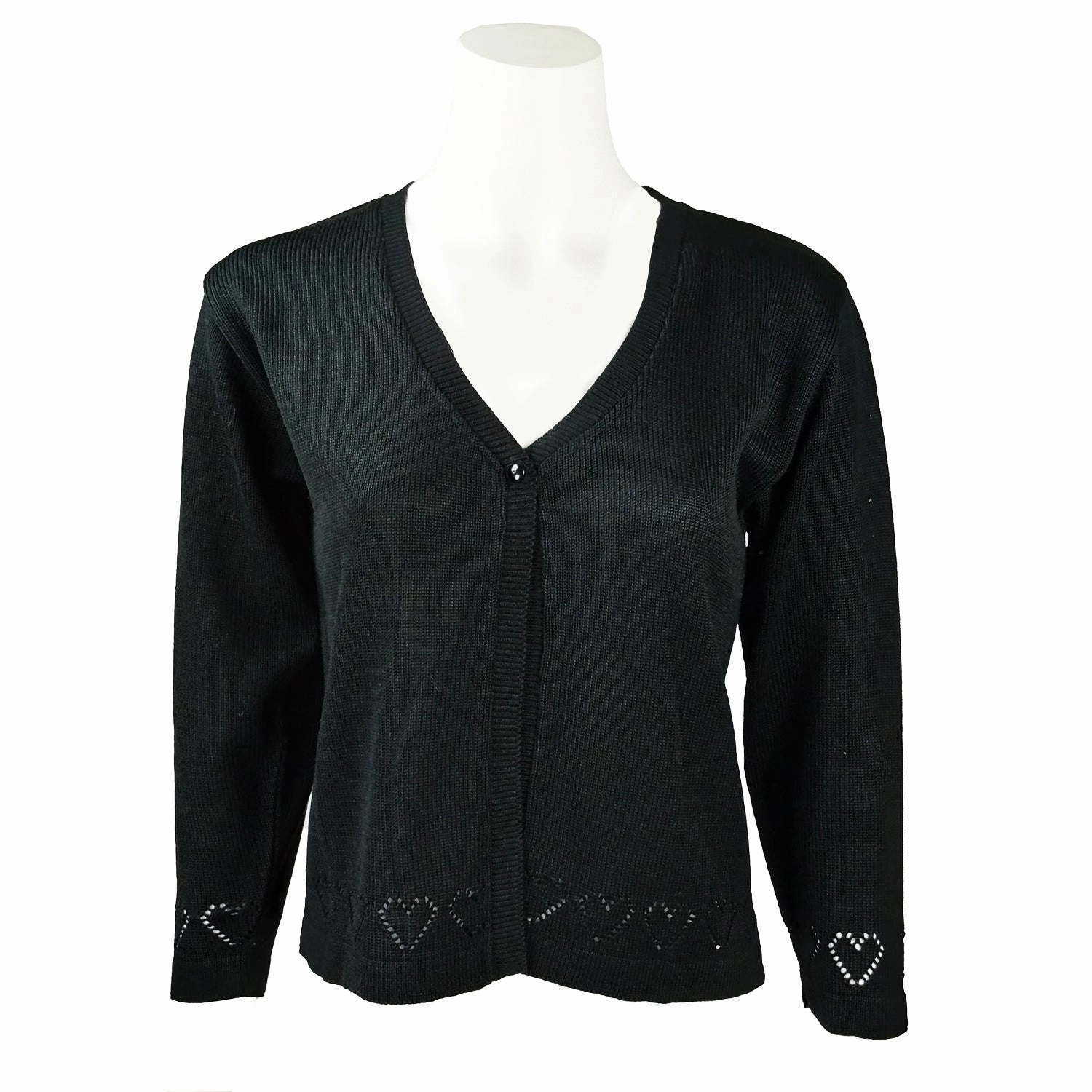 Conscious Fashion Zen Ease Girls' V-Neck Sweater with Hearts TC-62