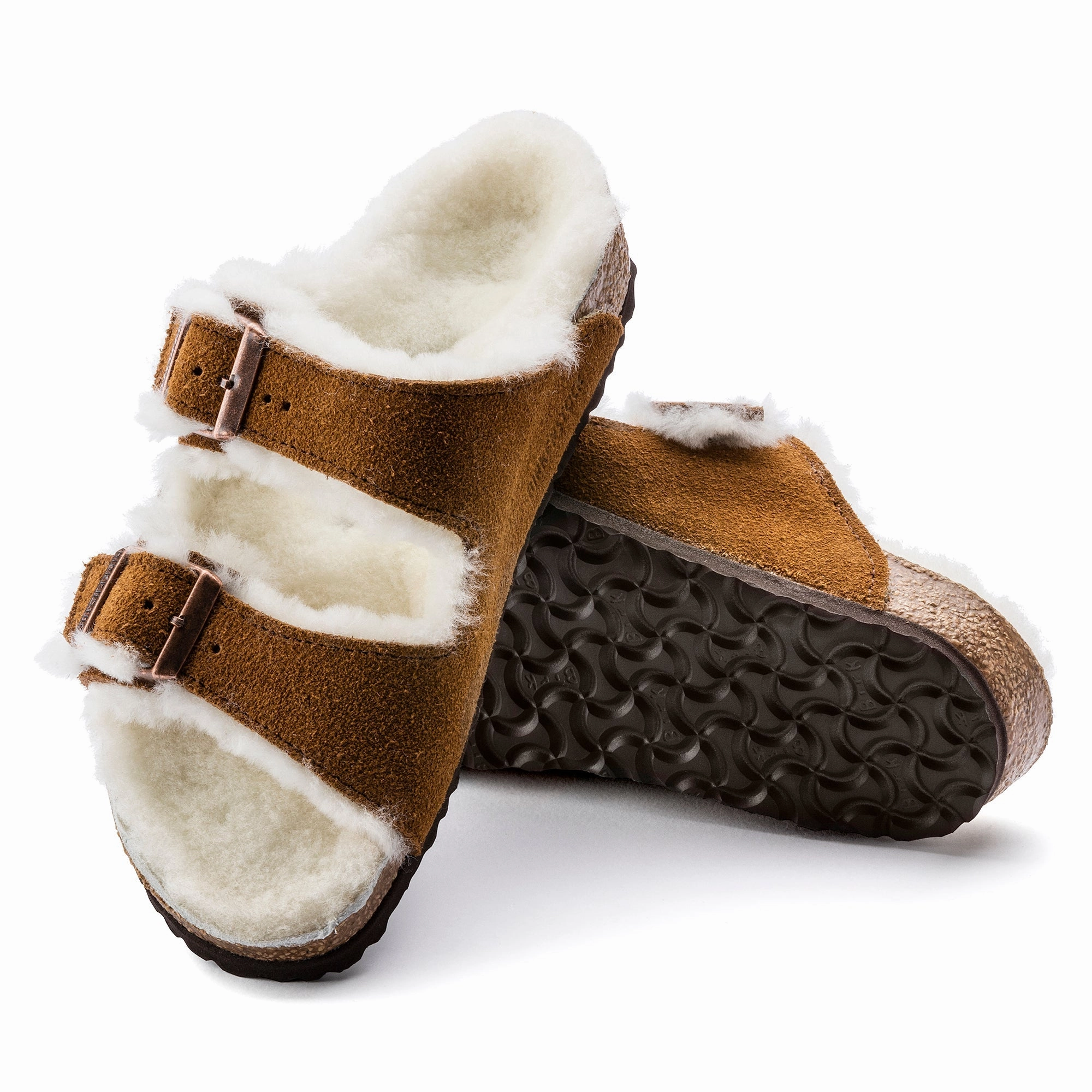 Birkenstock Arizona Shearling Suede Leather Kid's moisture - wicking Shock - absorbing midsole