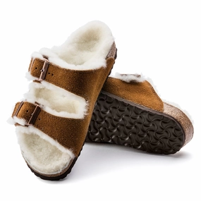 Birkenstock Arizona Shearling Suede Leather Kid's moisture - wicking Shock - absorbing midsole