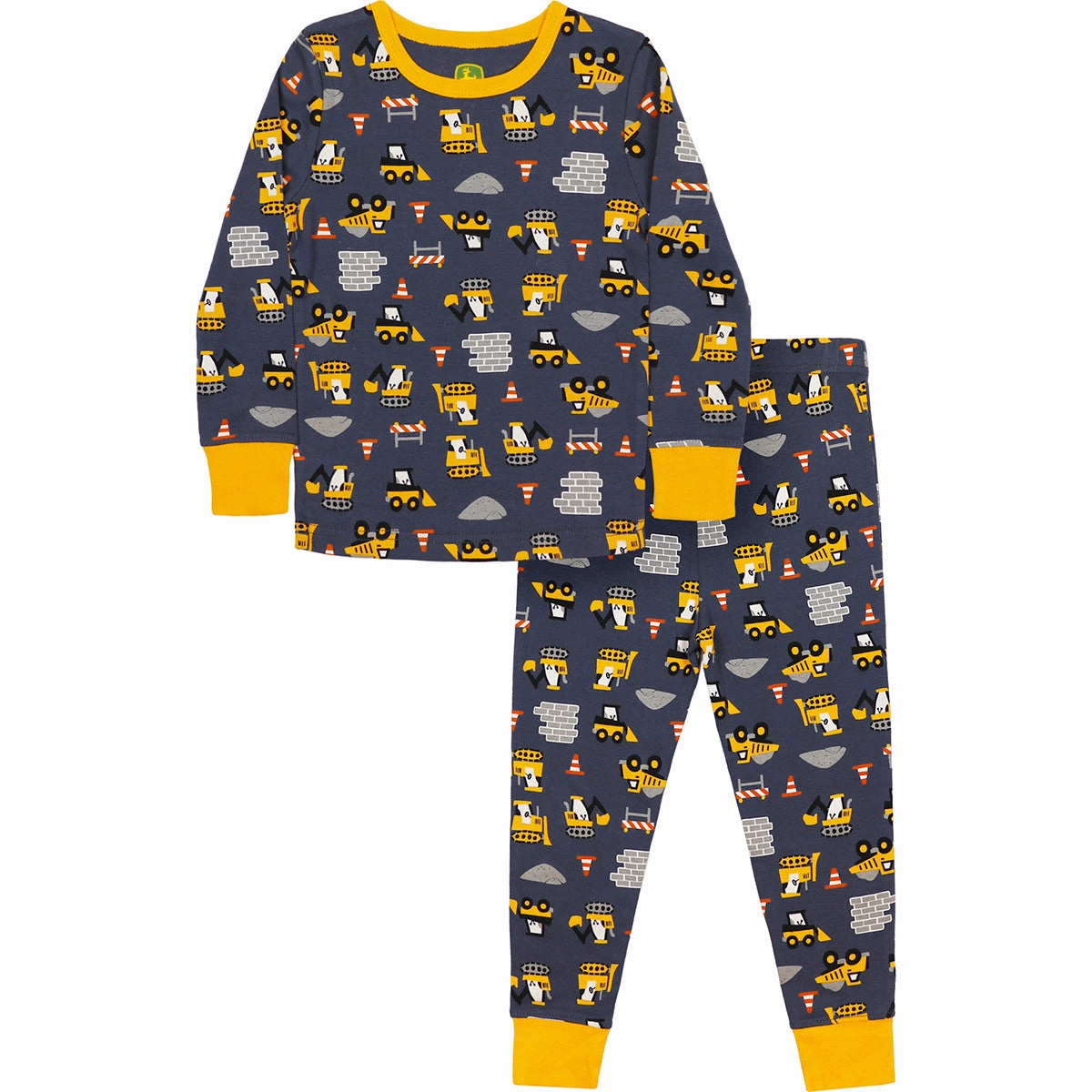 ZeroWaste Production Boy's Construction Long-Sleeve Pajama Set J4S581