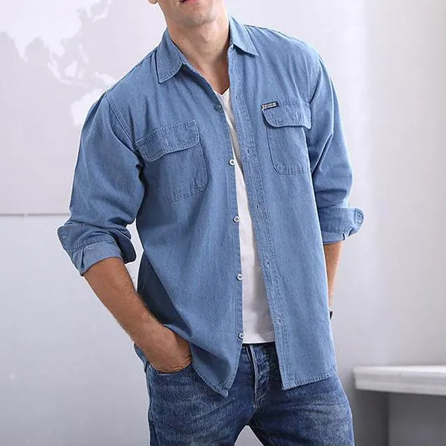 West Louis? Men's Fashion Denim Shirt Flexible Cuff Design Essential layering piece