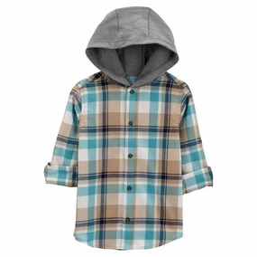 SweatWickingLining Skin Hug Boys' Plaid Button-Front Shirt 3R329410-981