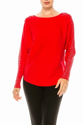 Aaeda Dolman Long Sleeve Sweater Top (More Colors) Kangaroo Pocket Climate Adaptive Design