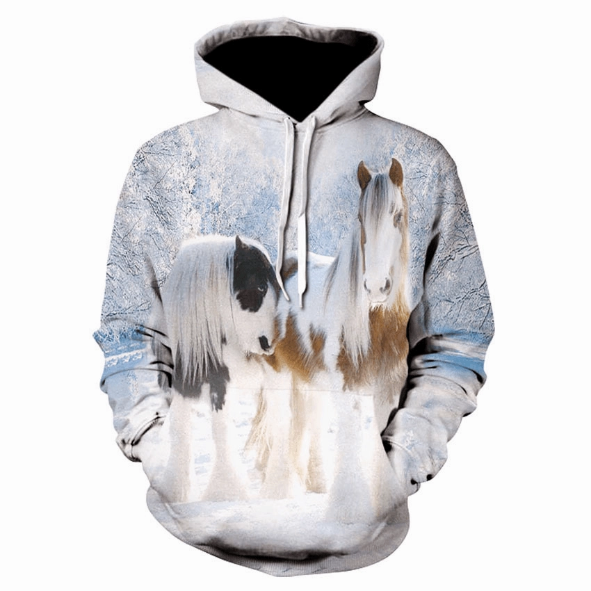 New Digital Print Hoodie European and American Sweater Muscular Fit