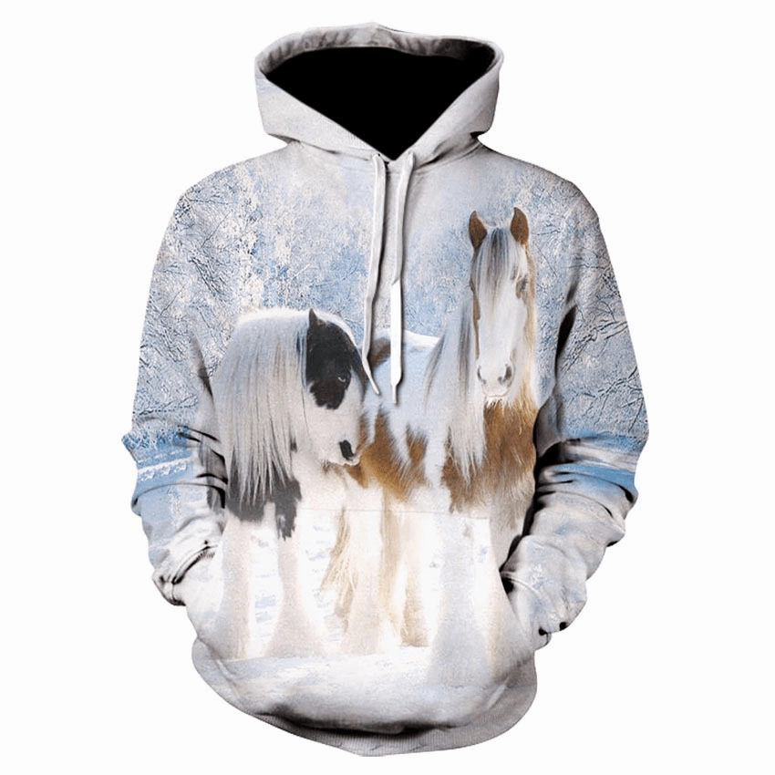 Sporty Style New Digital Print Hoodie European and American Sweater
