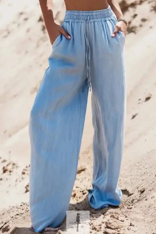 tailored look Heavy Duty Zipper Mechanism High Waist Wide Leg Denim Pants