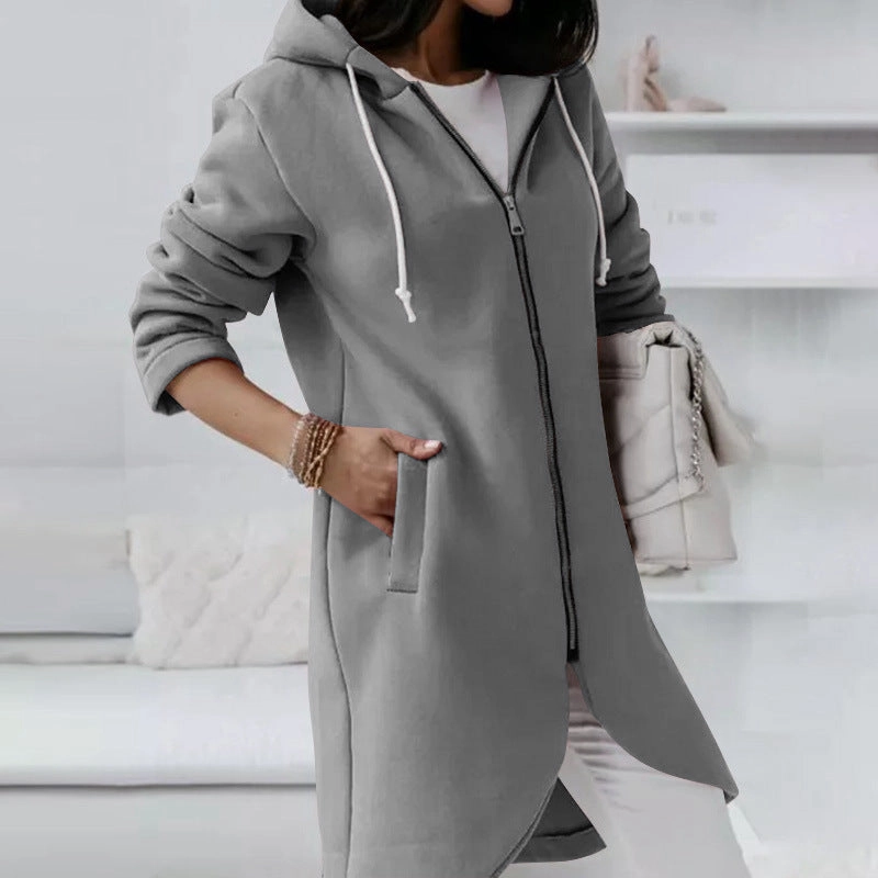 Essential Wear Hoodie Sweatshirt Zipper Hooded Long Sleeve Sweater With Pocket Outerwear Tops Clothes
