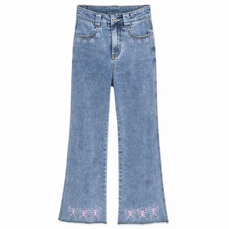 Design Sense Butterfly Embroidered Jeans Women Core Look