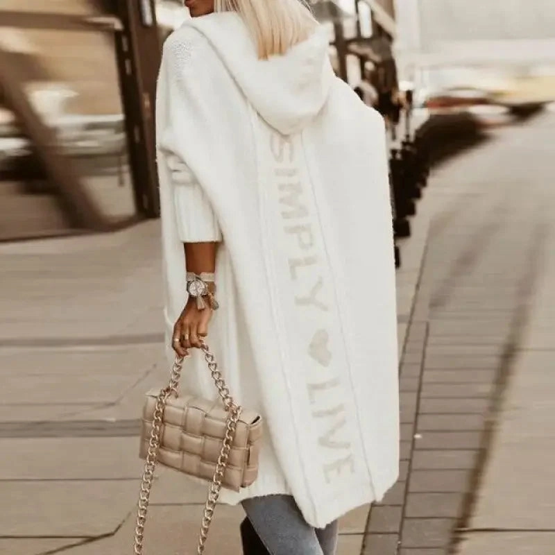 Casual Long Knitted Cardigan Flexible Shoulder Gussets