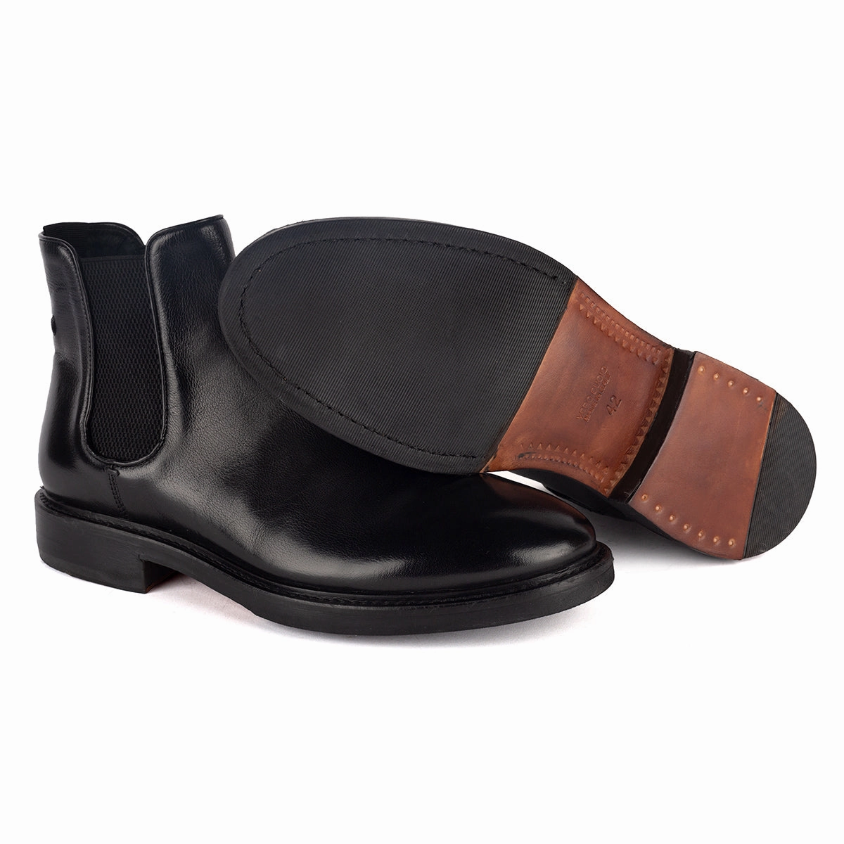 IVAN 91008<br> Classic Black Chelsea Boots Cozy And Warm