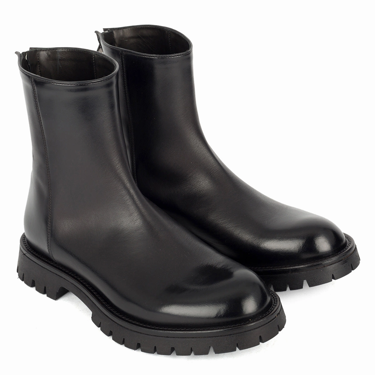 IVAN 91030<br> Black Back Zipper Ankle Boots Dry Comfort