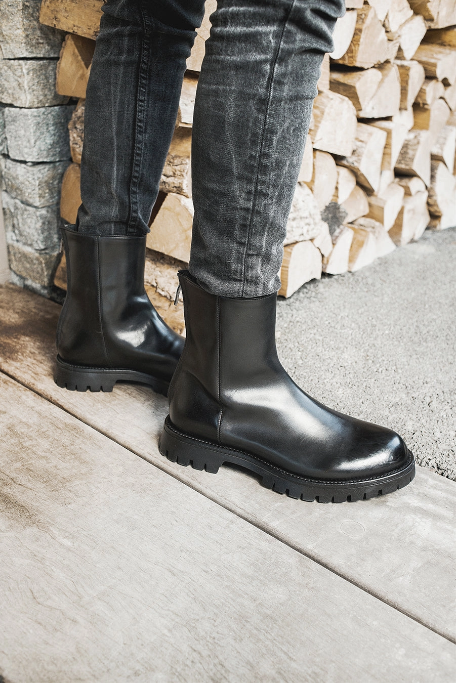 Scandi Cool IVAN 91030<br> Black Back Zipper Ankle Boots