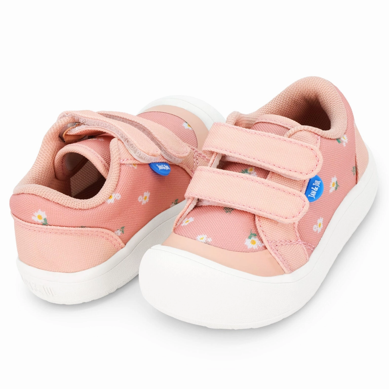 Jan & Jul Mini Canvas Sneakers - Apricot Flower Soft Base Sole