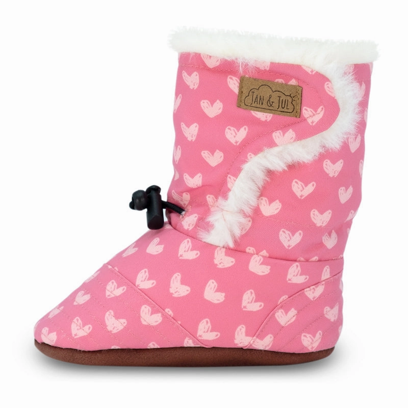 Jan & Jul Stay-Put Winter Booties - Hearts Light Protection Soft Inner
