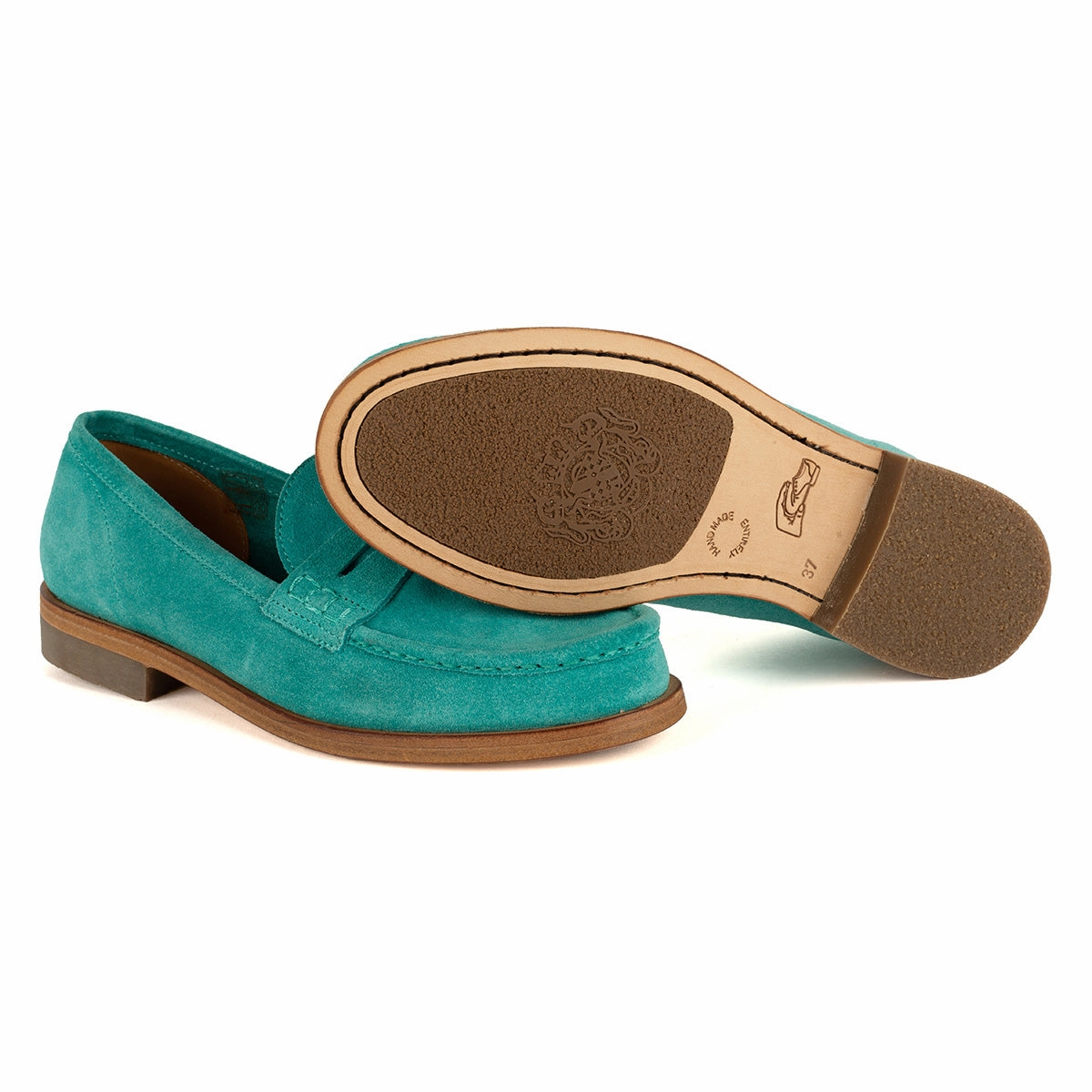 Memory foam insole Fast Step JANET 98001<br>Malachite suede loafers