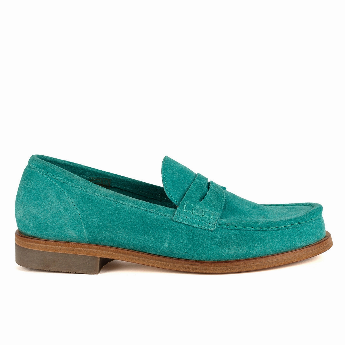 Smart Look Recycled Synthetic Upper JANET 98001<br>Malachite suede loafers