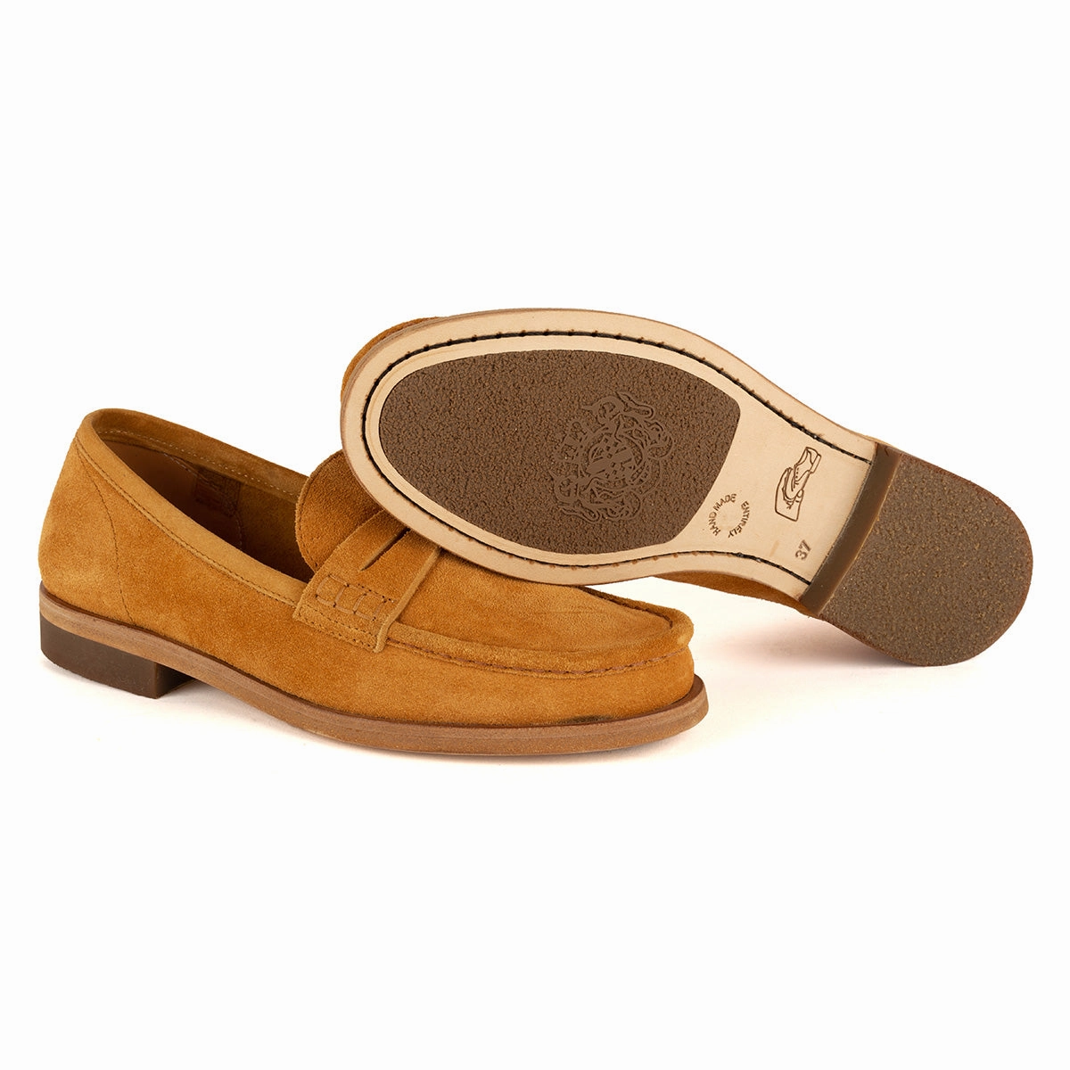 JANET 98001<br>Mostarda suede loafers Non-Slip Cushioning