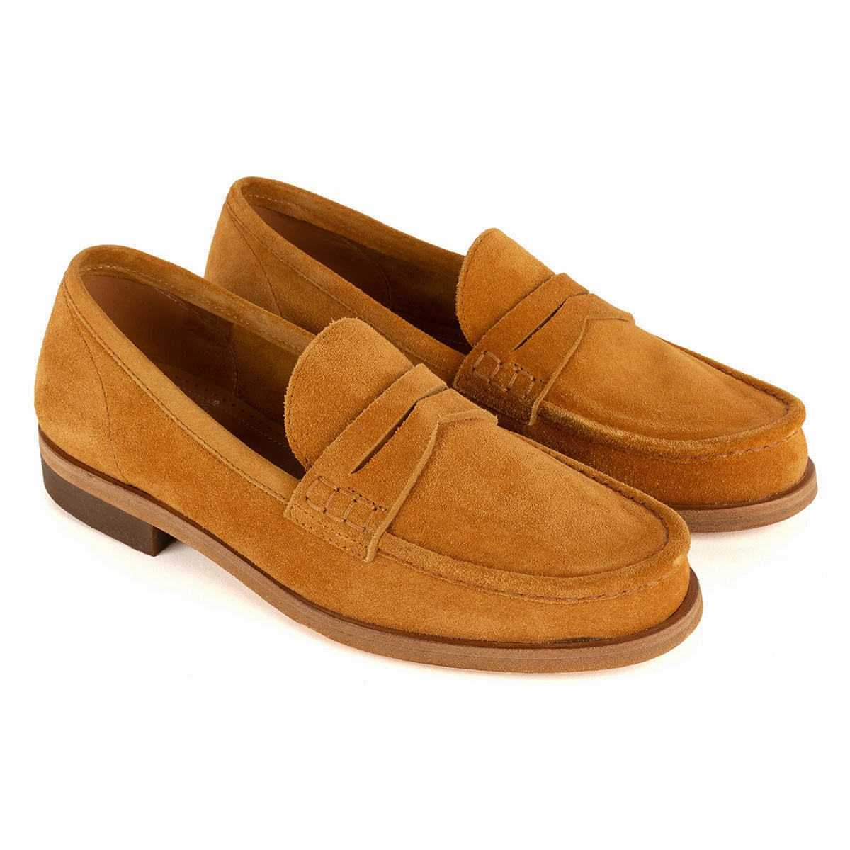 JANET 98001<br>Mostarda suede loafers Comfortable Footbed