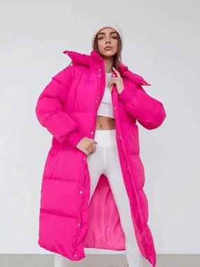 VentilatedPanels Magnetic Closure System Hooded Long Loose Jackets