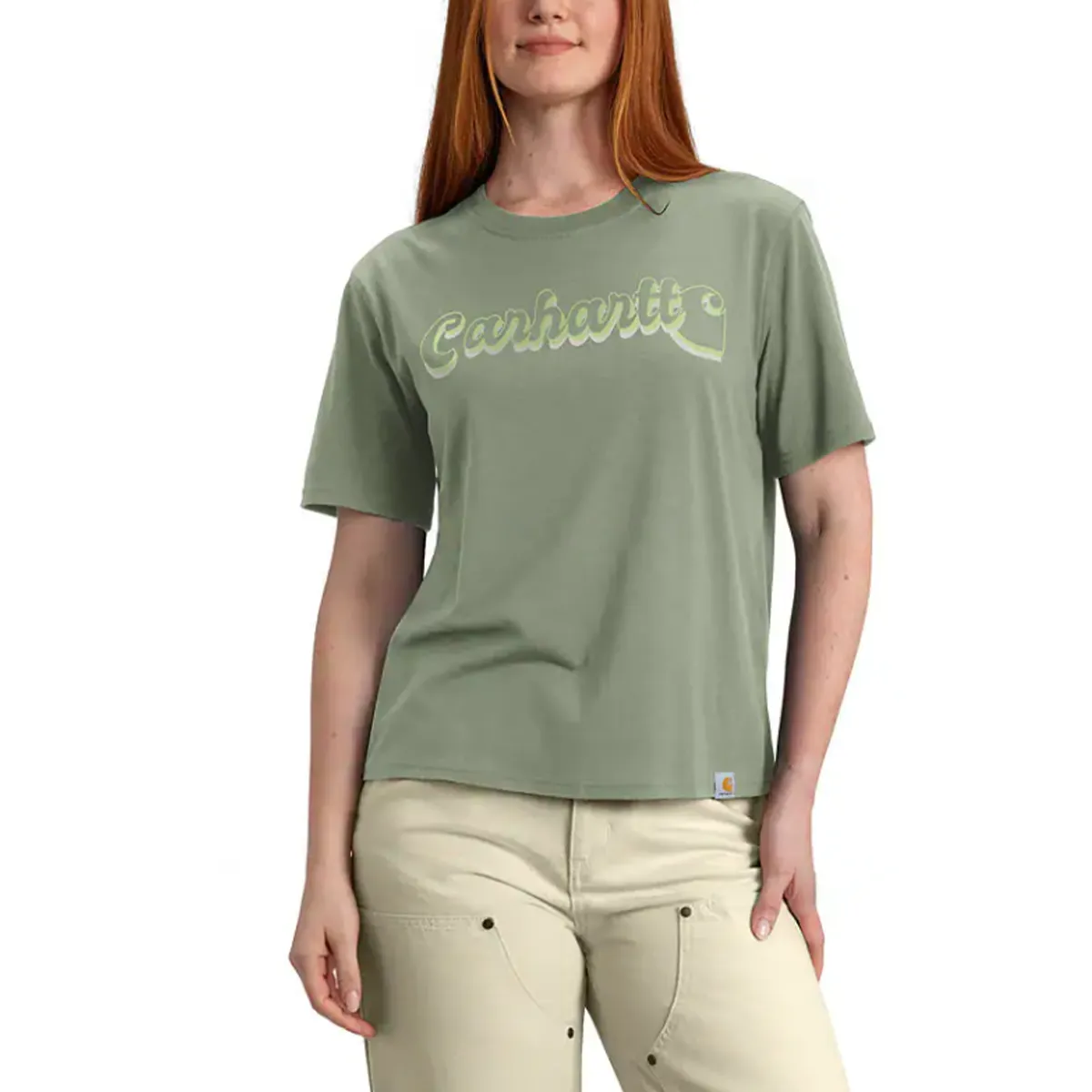 Women's TENCEL Fiber Series Loose Fit Short-Sleeve Script Graphic T-Shirt 106833 Casual Chic