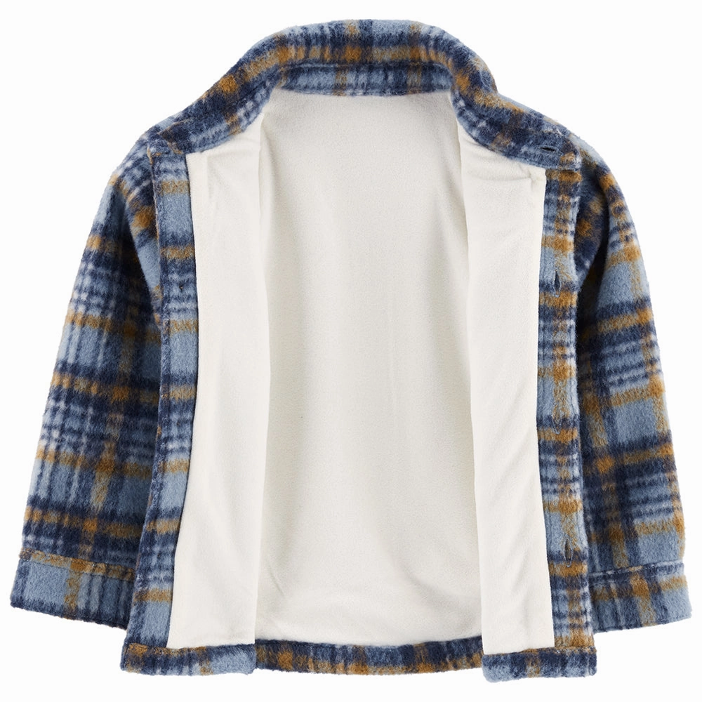 MoistureWicking Technology Trend Vibe Toddler Boys' Blue & Brown Plaid Shacket 2Q310310
